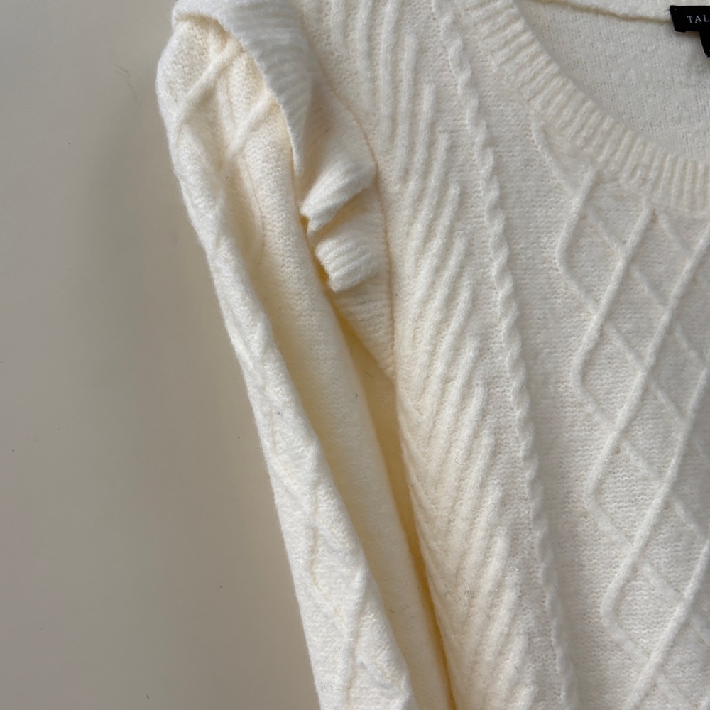 Talbots Ivory Sweater with Ruffle Accents - Picture 8 of 8